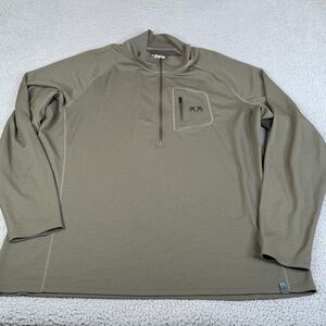 Kuiu Nuyarn Yarn Merino Wool Blend Shirt 3XL Green 1/4 Zip Base Layer Pullover